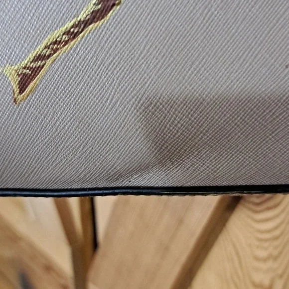 Hand Painted Purse Crossbody Bag Medium Messenger Saffiano Leather Gold Studded - Picture 9 of 15